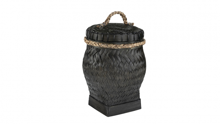 Davao rund korg snake basket svart/bambu S i gruppen Inredning / Dekoration / Korgar hos Trosa Mbler (AW54-24119)