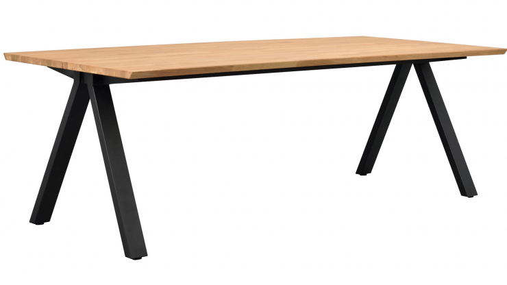 Carradale matbord ek/svart v-ben 220cm i gruppen Mbler / Bord / Matbord hos Trosa Mbler (ROW-120895)