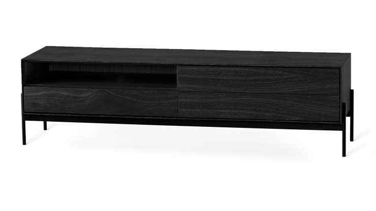 Cane mediabnk svartbetsad ek/svart 184cm i gruppen Mbler / Frvaringsmbler / Mediabnk hos Trosa Mbler (TO-2070001)