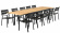Naos matbord svart/teak 220-320cm