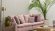 Chelsea soffa 3,5sits Liam dusty pink/svarta ben
