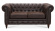 Chesterfield Cambridge soffa 2-sits tyg Vintage brun