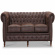 Chesterfield Cambridge soffa 3-sits tyg Vintage brun